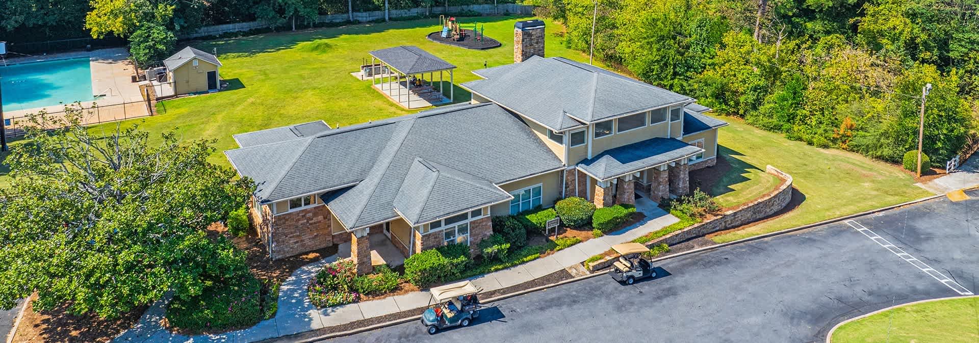 Regency Park Apartments aerial exterior view - East Point, GA